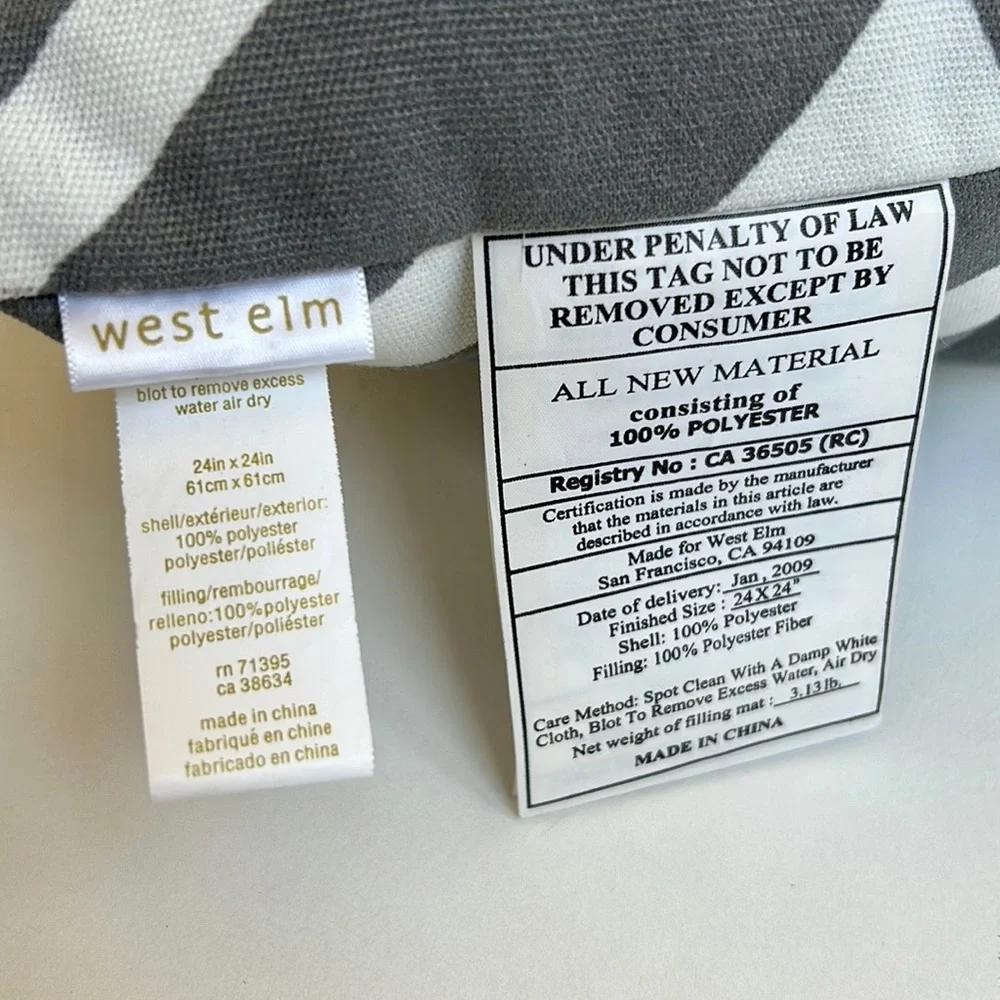 West Elm Large Square Pillow